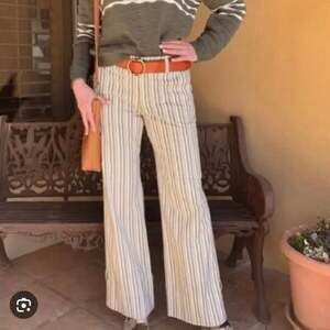 CAbi Striped Trouser Pants Cream Size 2